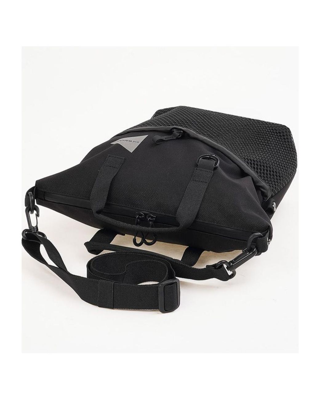 And Wander Black Zippered Shoulder Bag for men