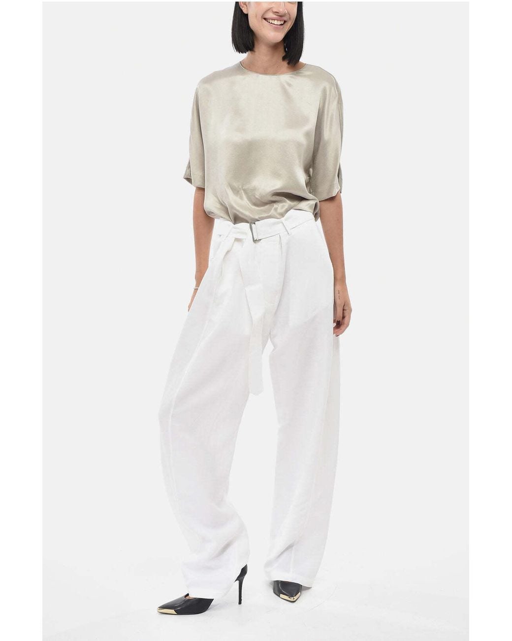 Magda Butrym White Belted Trousers