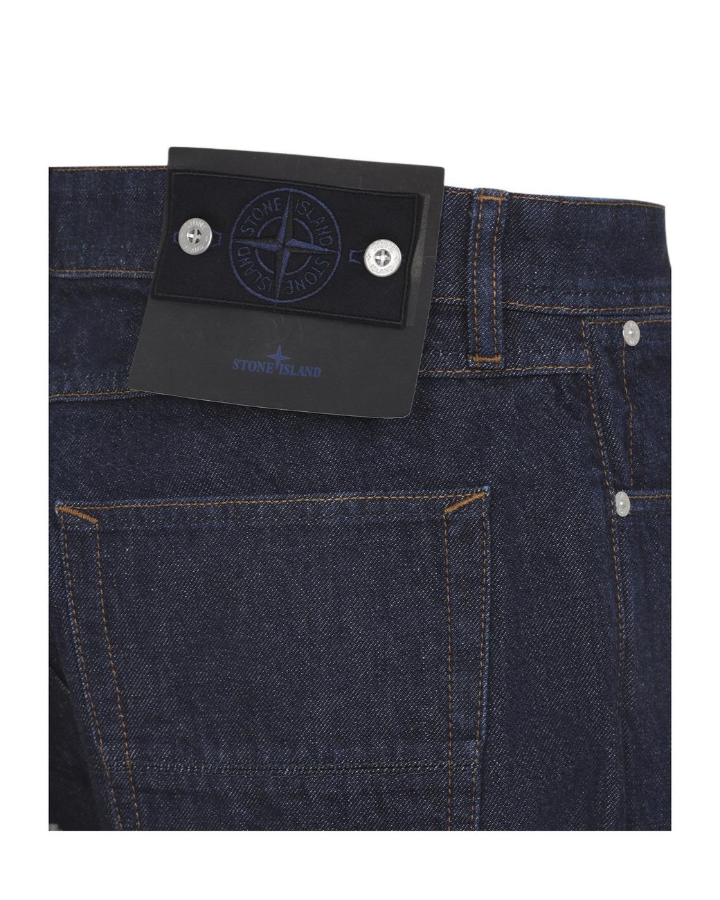 Stone Island Blue Logo Patch Jeans for men