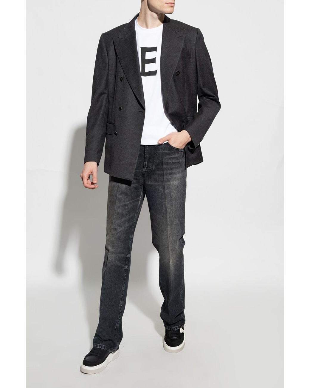 Ferragamo Black Cassina Gancini Outline Low-Top Sneakers for men