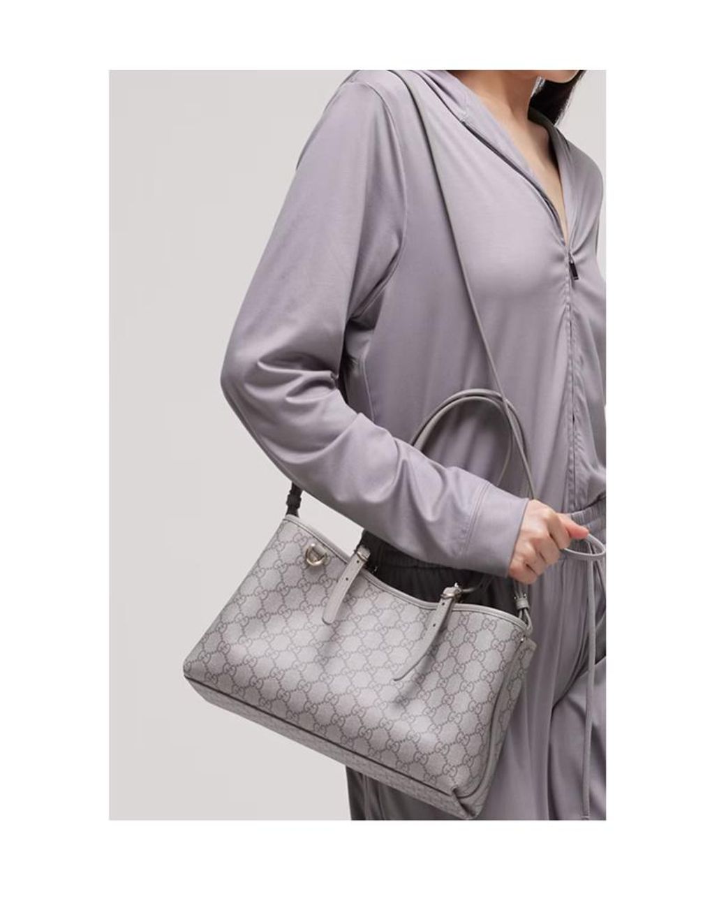 Gucci Gray Gg Emblem Small Tote Bag