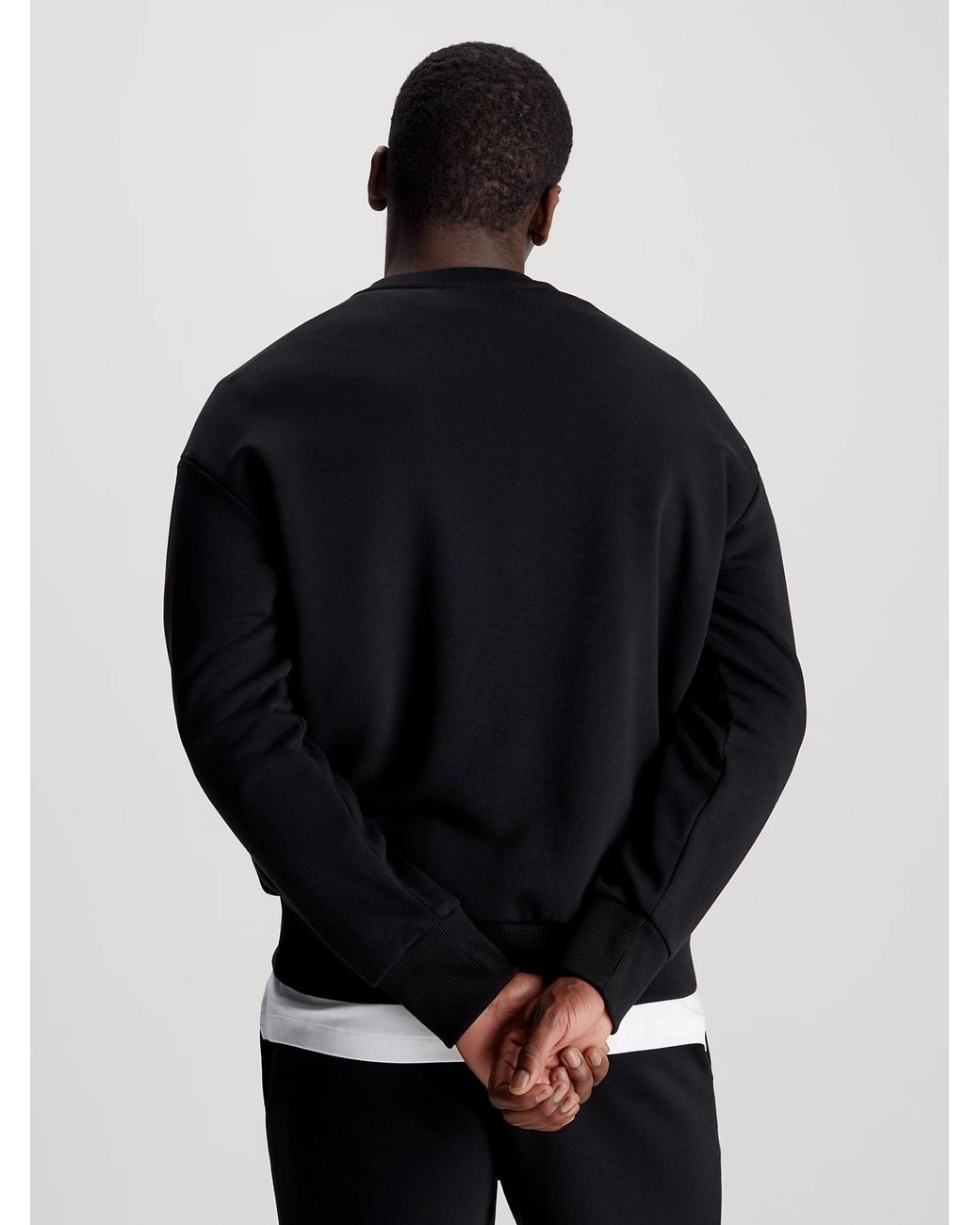 Calvin Klein Blue Round Collar Long Sleeve Sweater for men