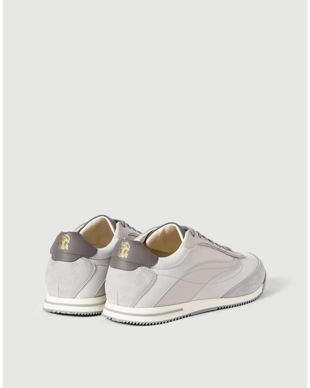 Brunello Cucinelli Gray Techno Fabric And Nubuck Sneakers for men