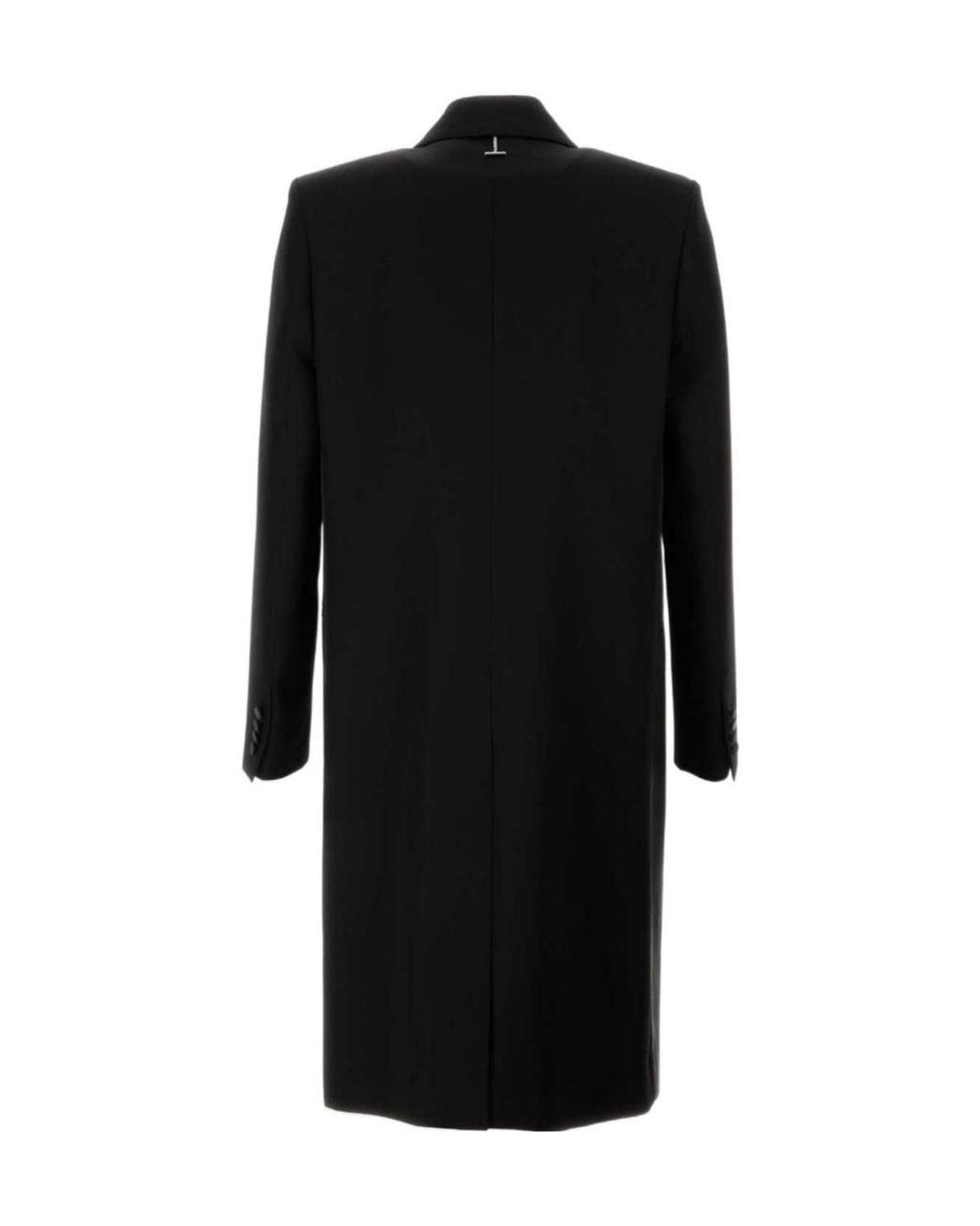 McQueen Black Felt Double-Breasted Coat for men