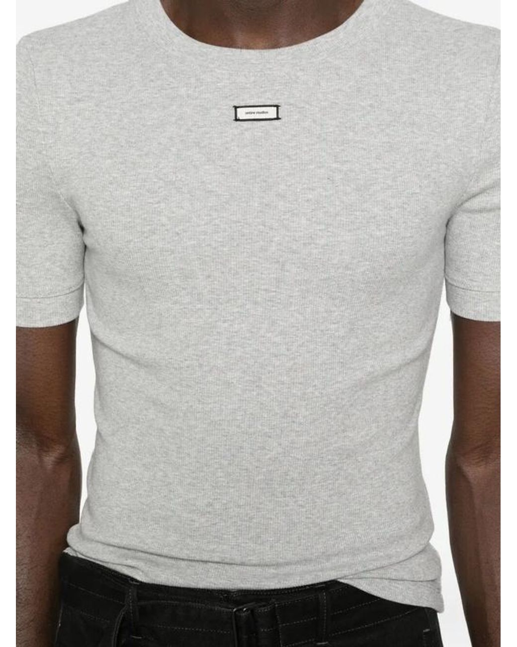 Entire studios Gray Logo Ribbed T-Shirt