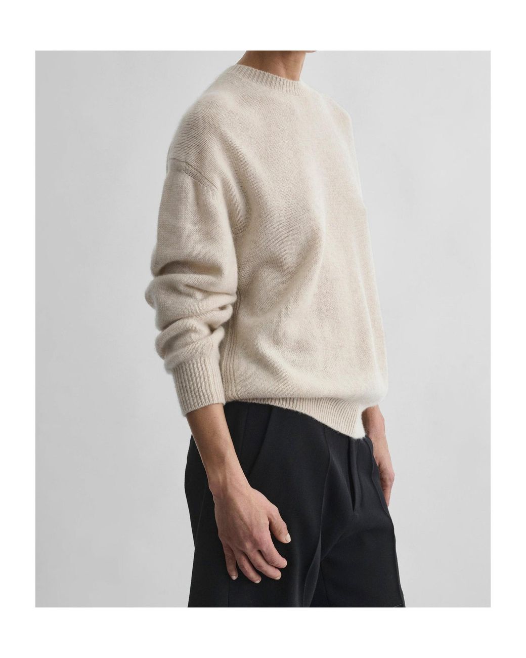 Phoebe Philo White Cashmere Crew-Neck Sweater