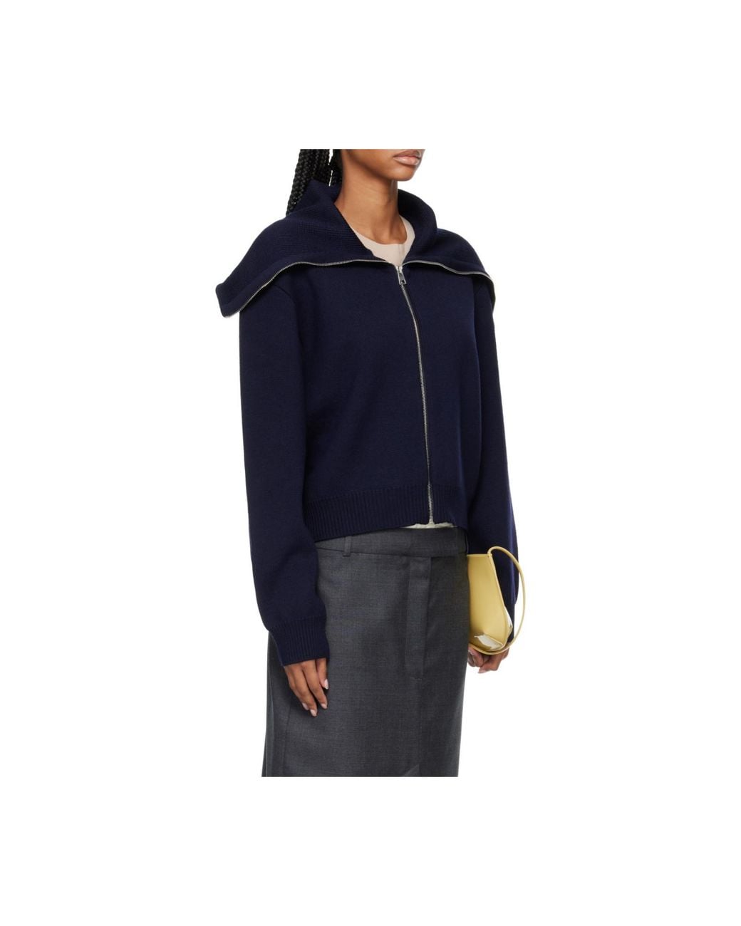 Rohe Blue Two-Way Zip Sailor-Style Cardigan