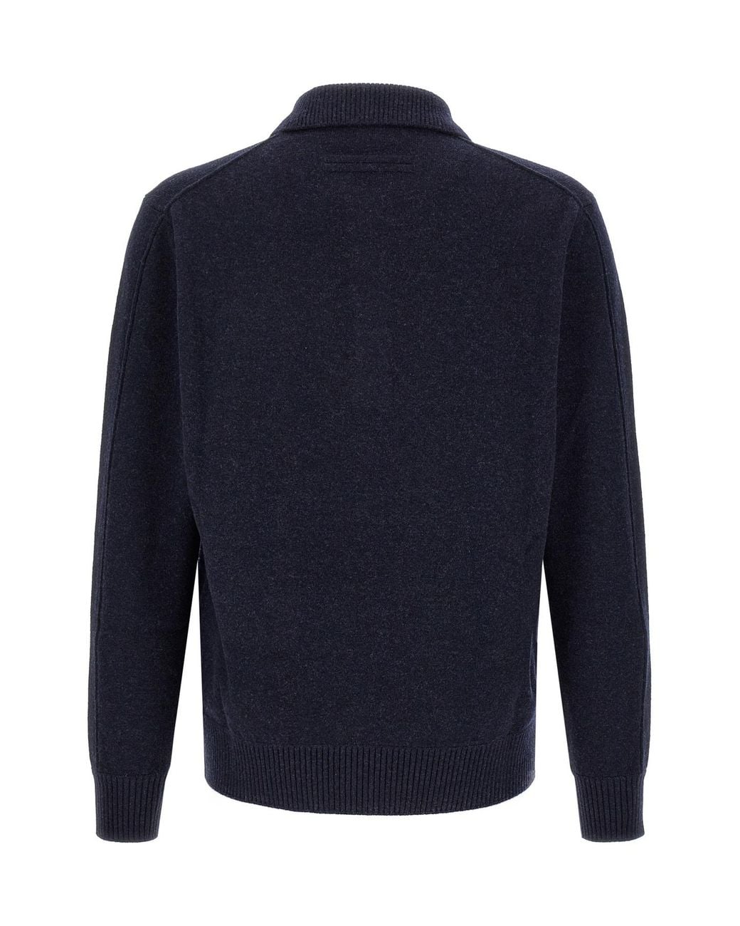 Zegna Blue Wool And Cashmere Polo Shirt for men