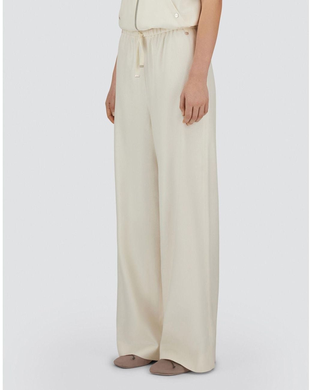 Herno White Drawstring Trousers