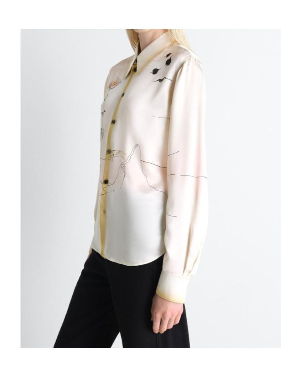 Lemaire White Printed Panel Shirt