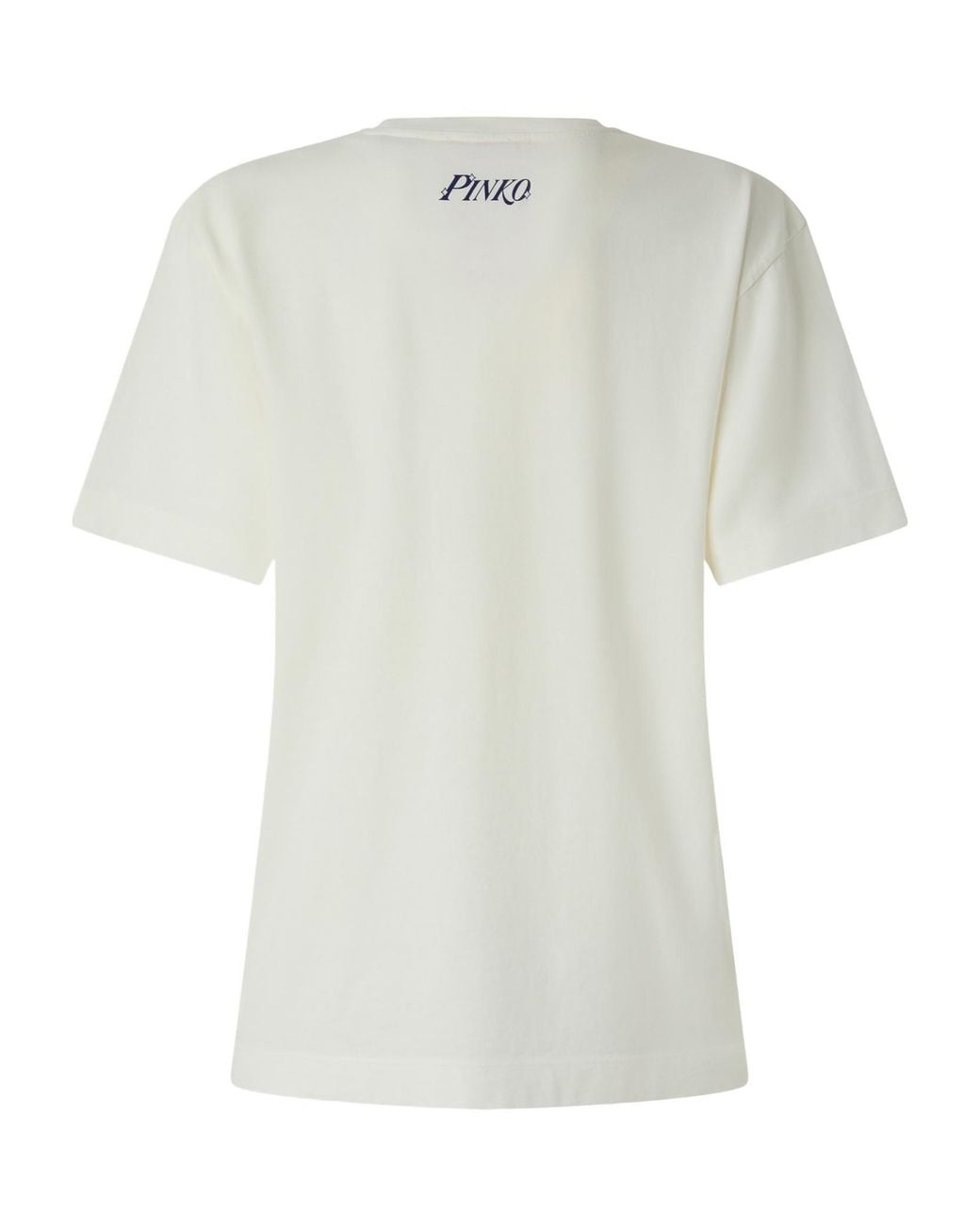 Pinko White Graphic Printed Crewneck T-Shirt