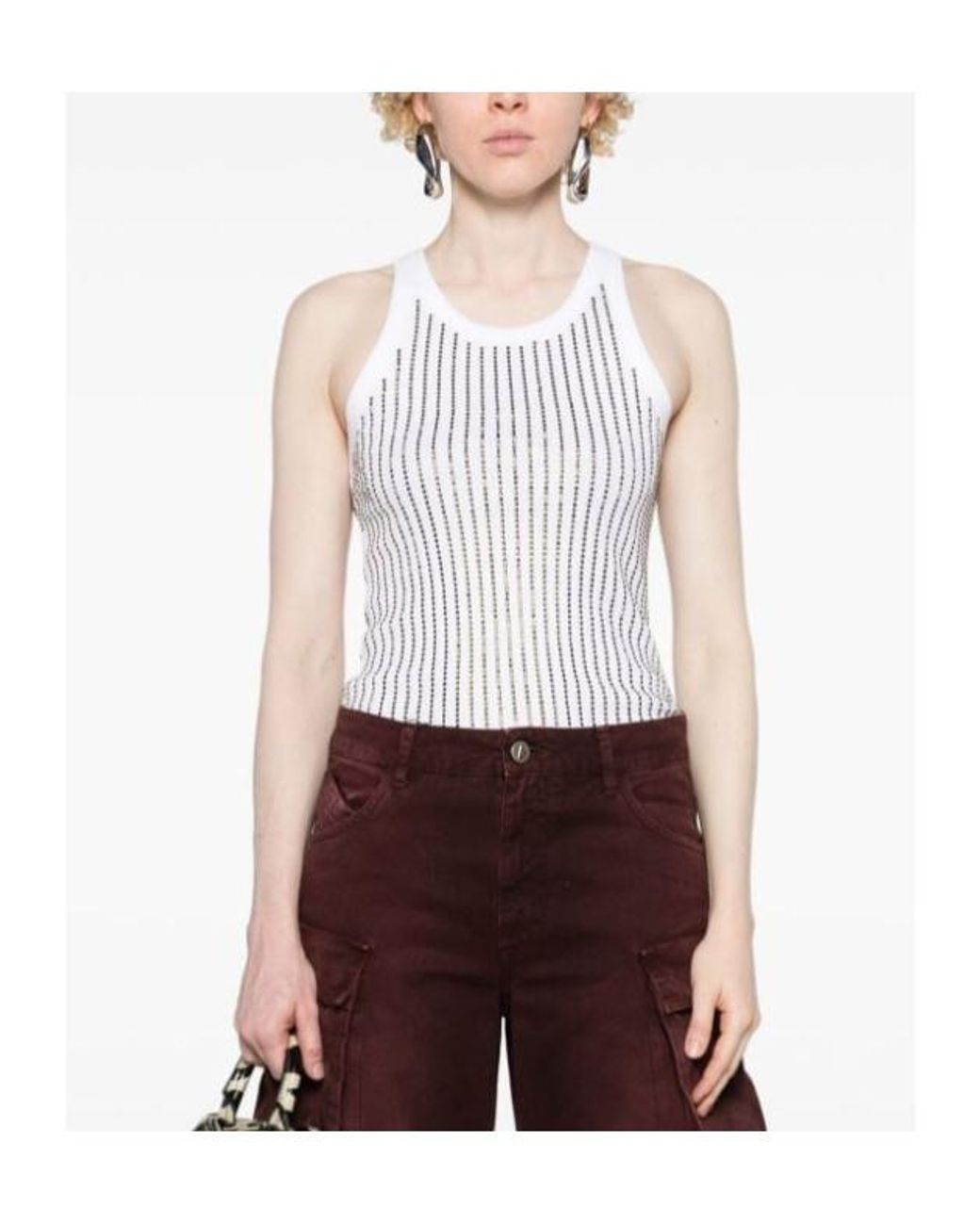 The Attico White Round-Neck Vest
