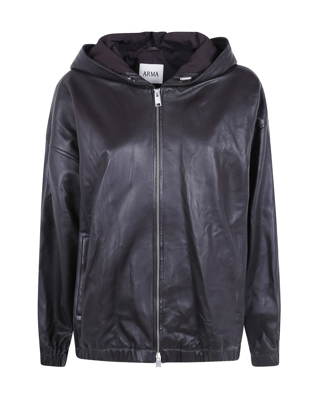 Arma Black 'Guisy' Lamb Easy Jacket