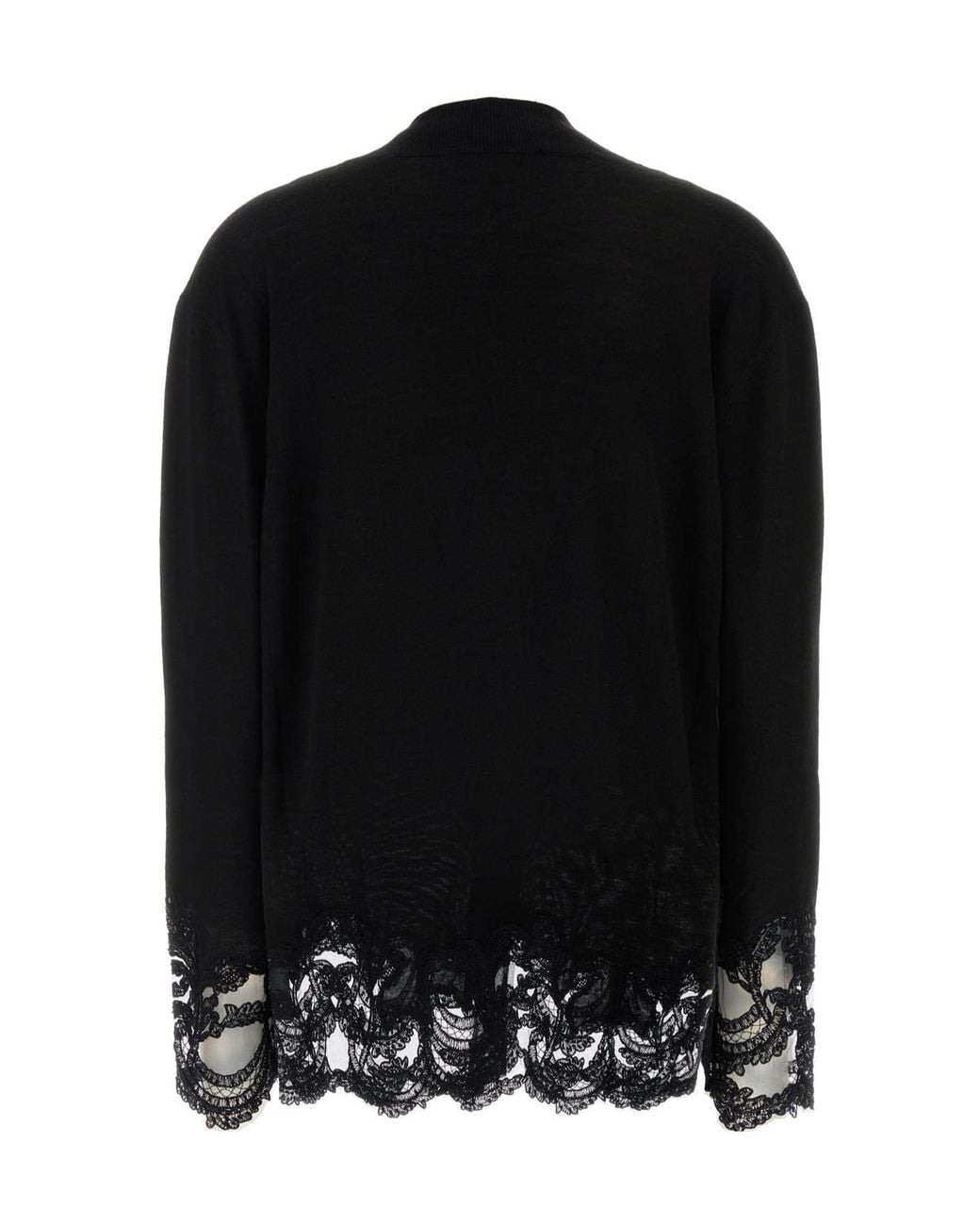 Ermanno Scervino Black Lace Trim Cardigan
