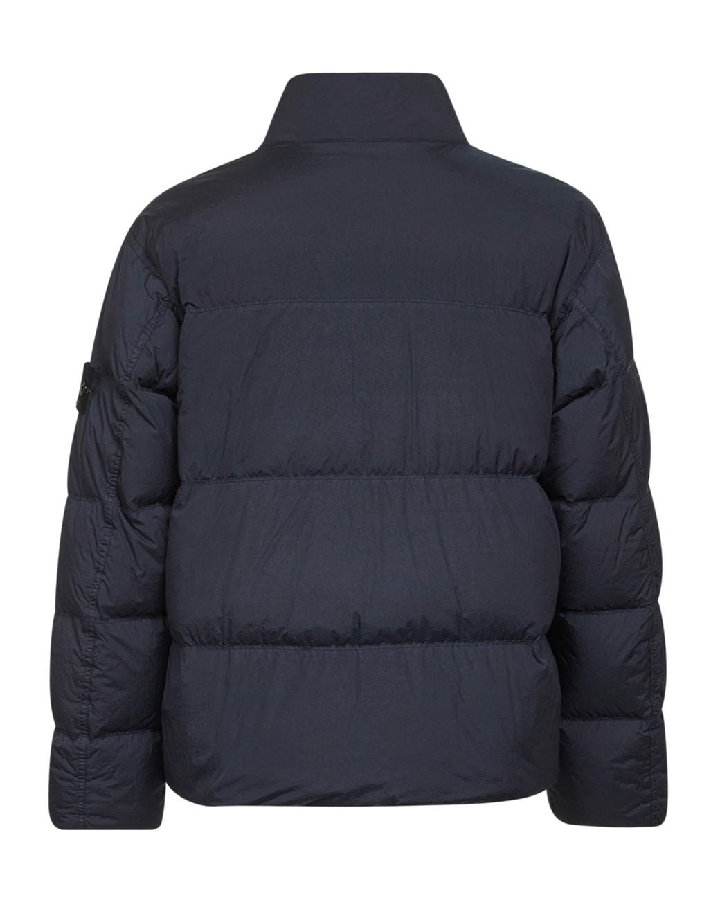 Stone Island Blue Logo Patch High Neck Puffer Jacket for men