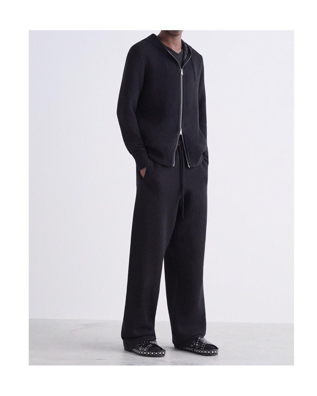 Fendi Black Zip-Up Hooded Sweatshirt for men