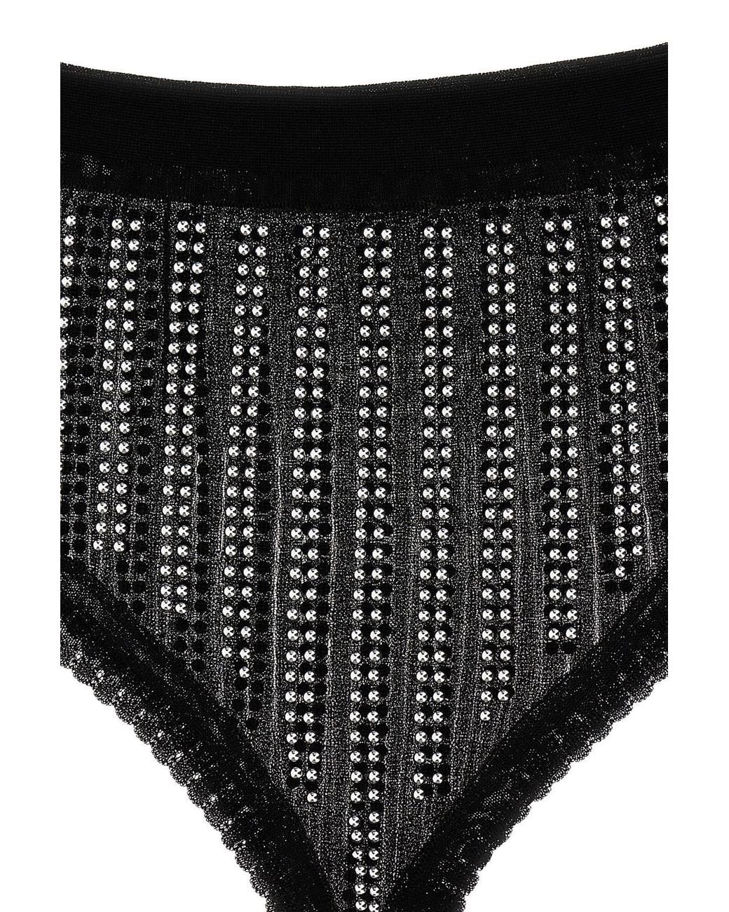 Rabanne Black Bead Embellished Stetched Briefs