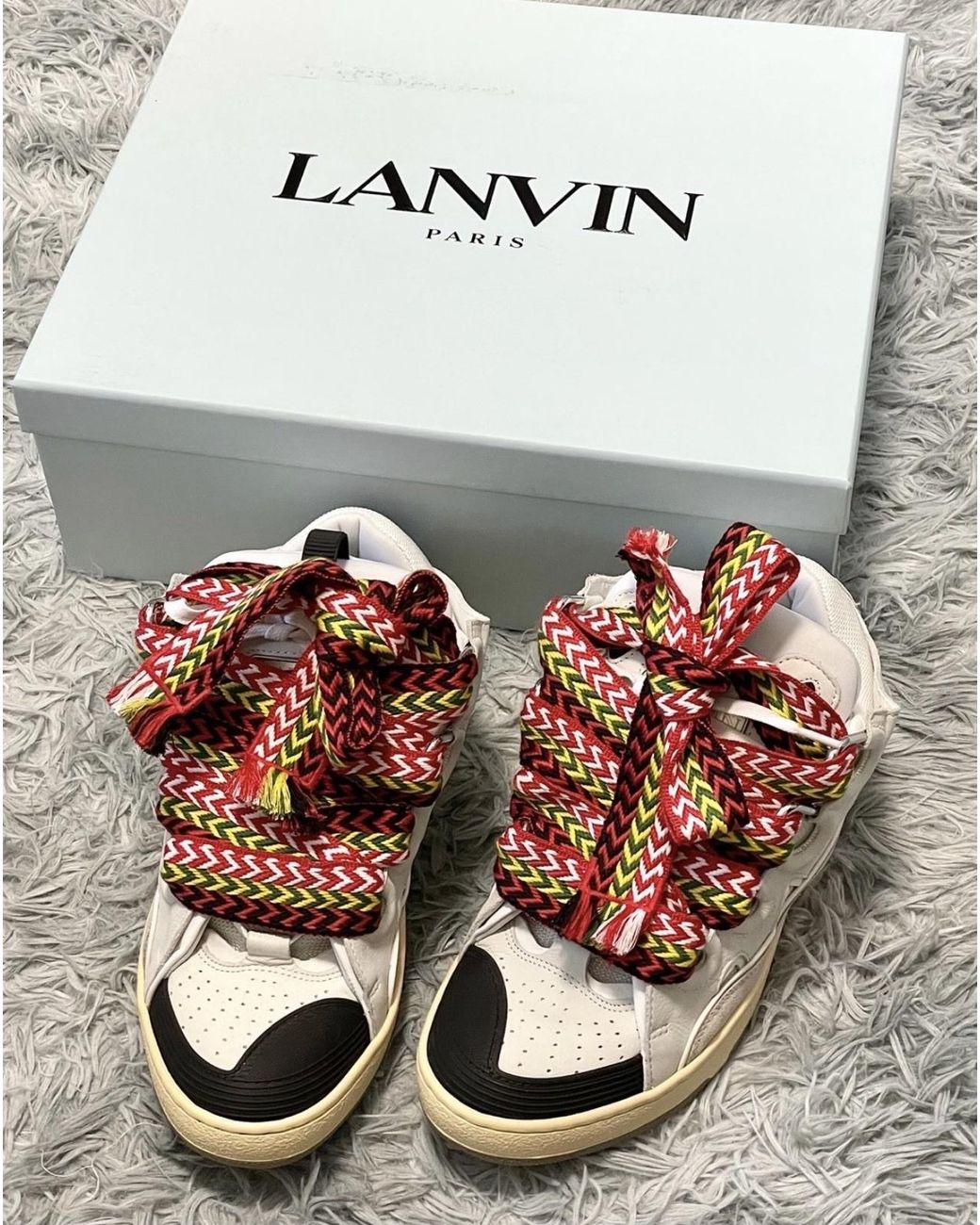 Lanvin Natural Curb Low-Top Sneakers for men