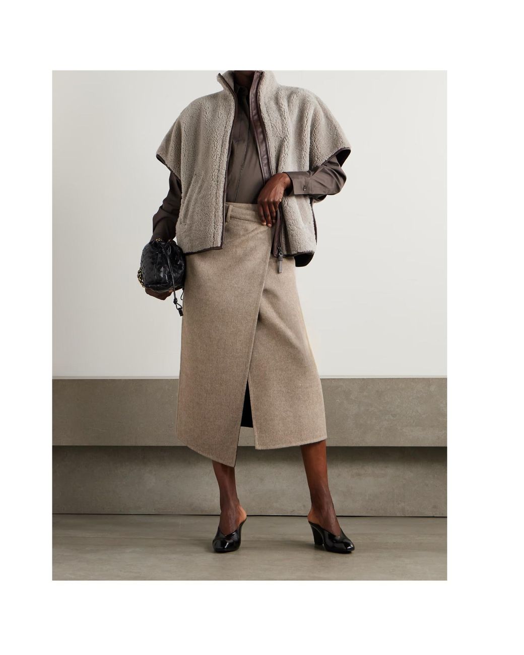 Brunello Cucinelli Gray Zipped High Neck Jacket