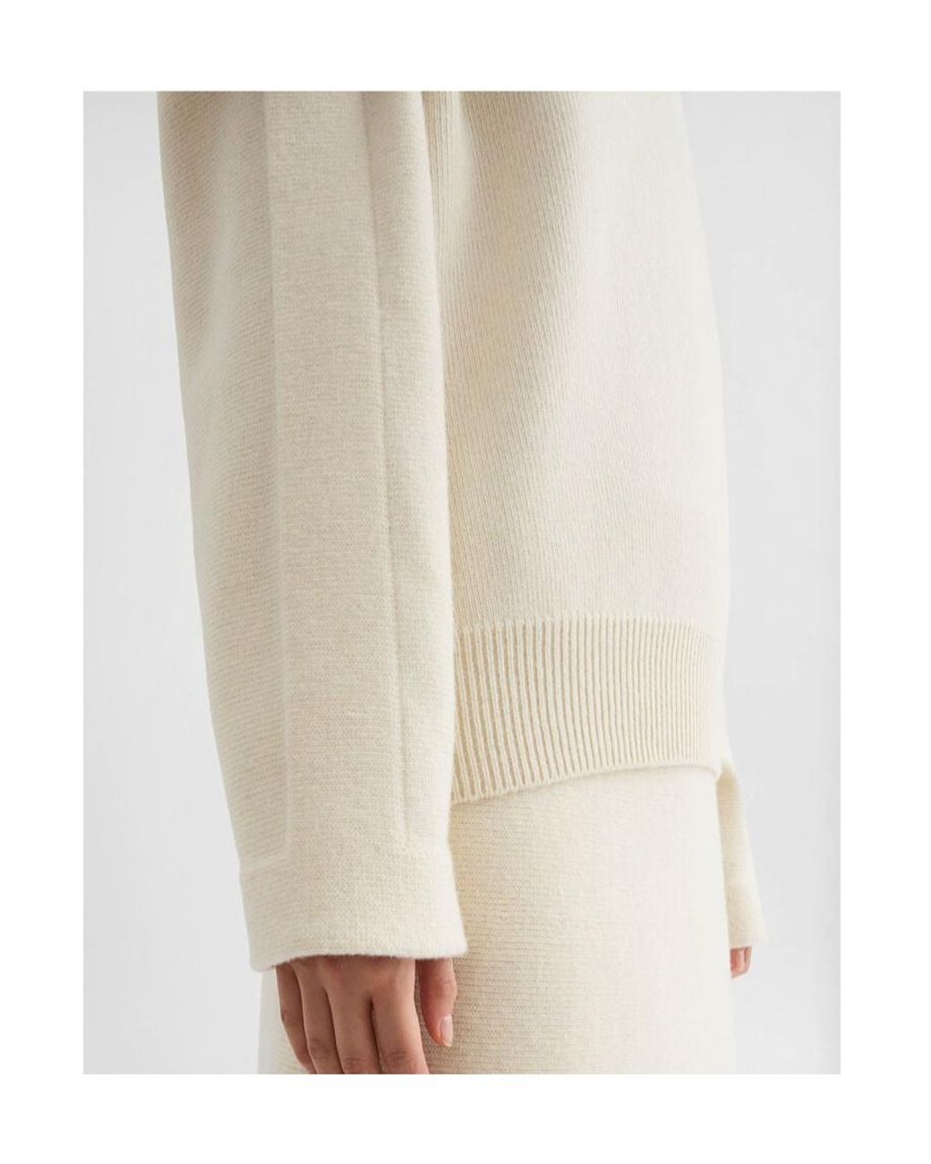 Jil Sander White High Neck Jumper
