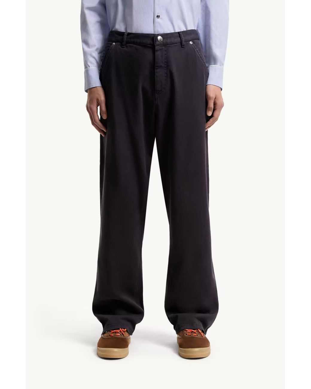 Moncler Blue Baggy Straight-Leg Cargo Pants for men