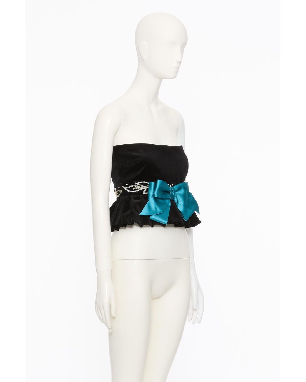 Valentino White Embroidered Velvet Top