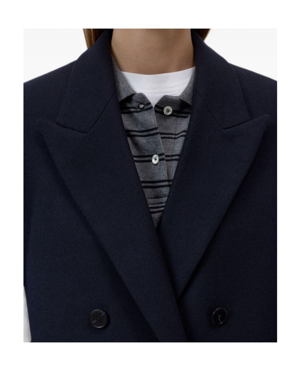 Closed Blue Double-Breasted Fitted Blazer