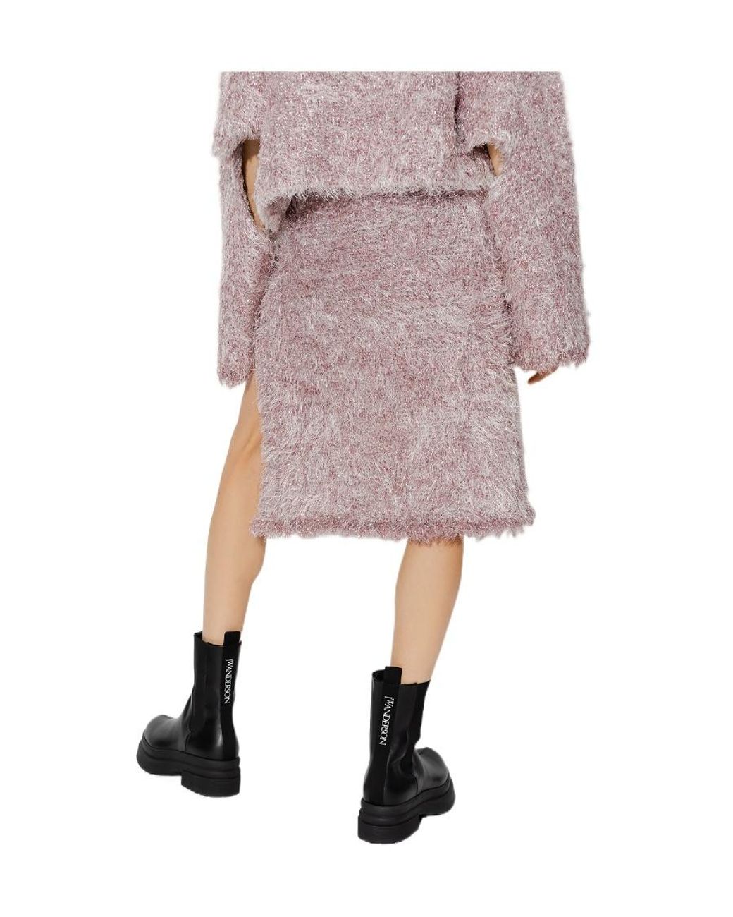 J.W. Anderson Pink Jw Anderson Side-Slit Midi Skirt