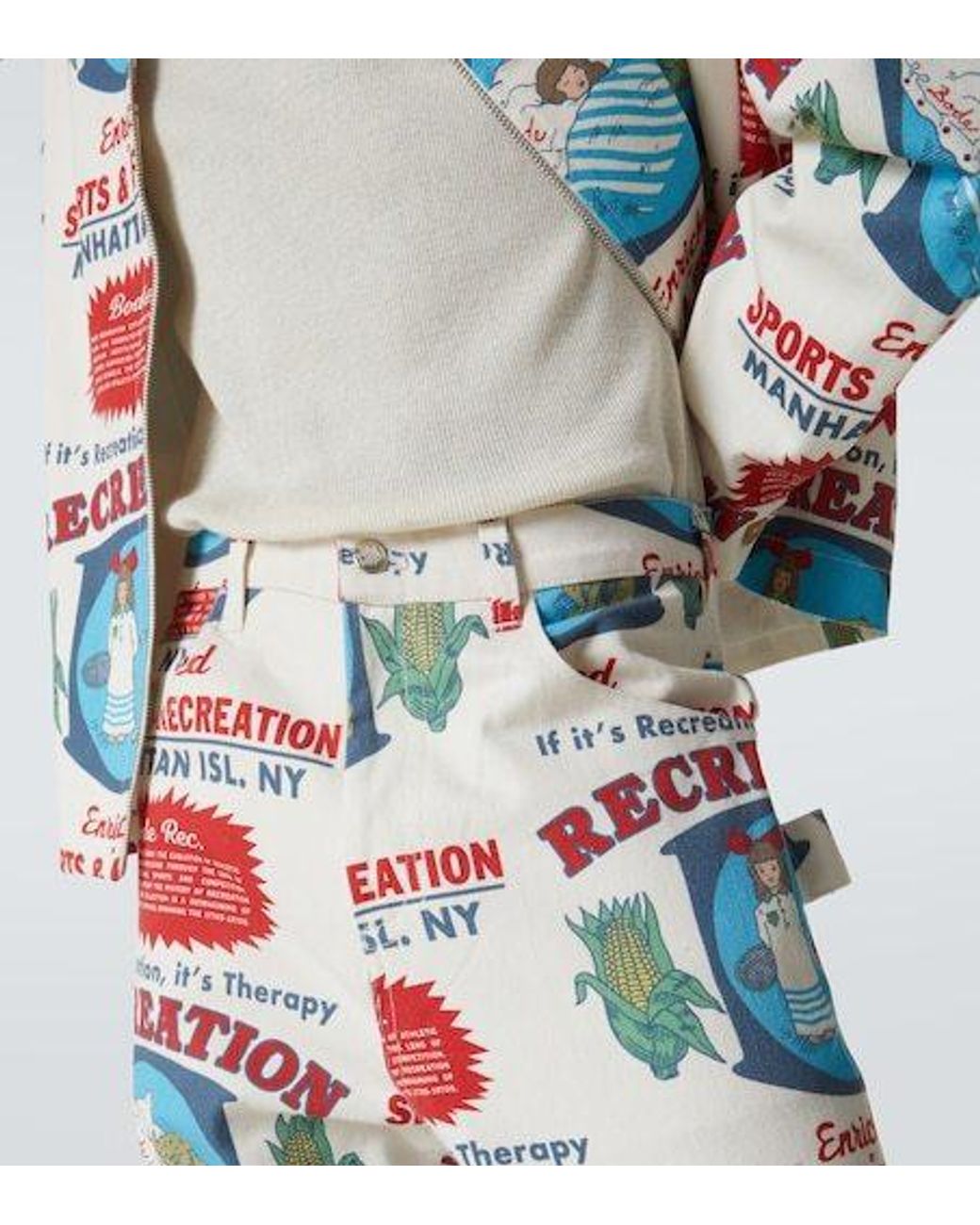 Bode White Enrichment Knolly Brook Cotton Straight Pants for men