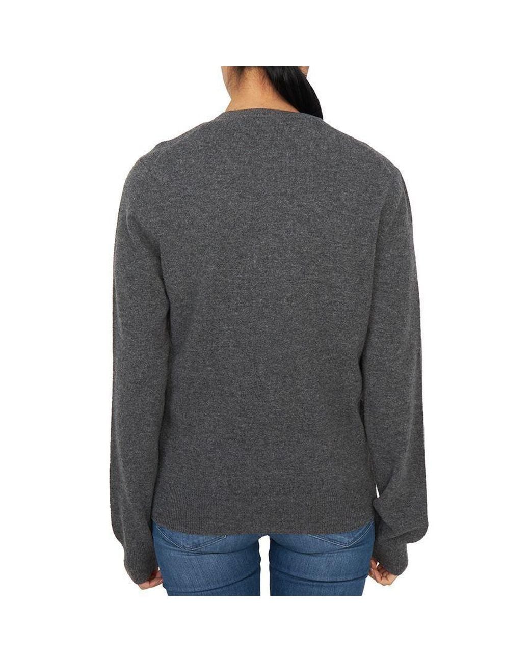 COMME DES GARÇONS PLAY Gray Comme Des Garçons Play Crewneck Knitted Cardigan for men