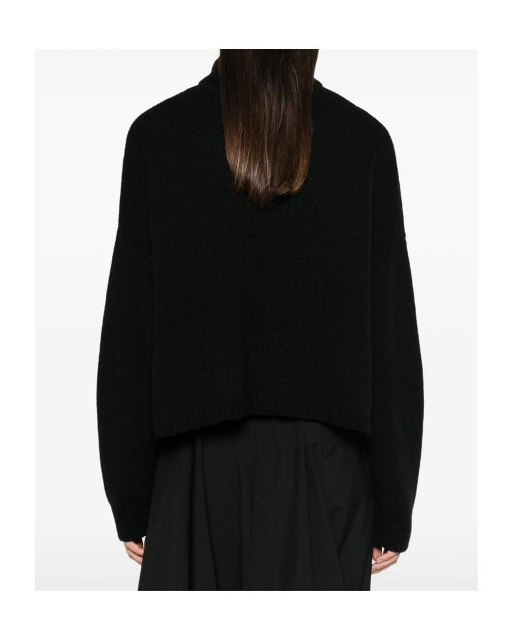 Lisa Yang Black Funnel Neck Knitted Sweater