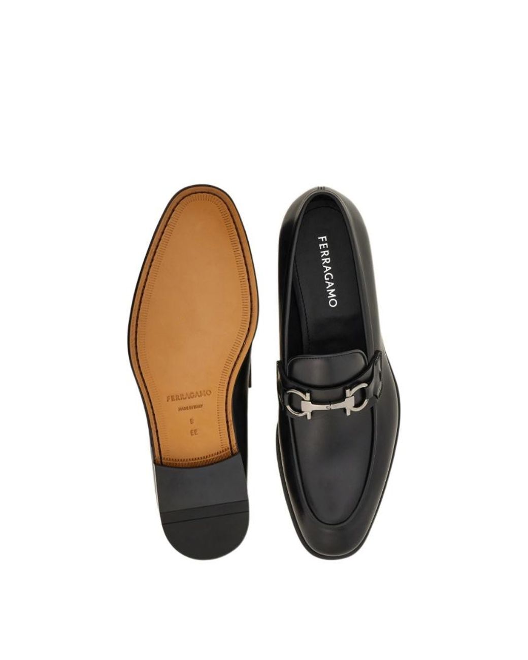Ferragamo Black Ferragamo Gancini Buckle Loafers for men