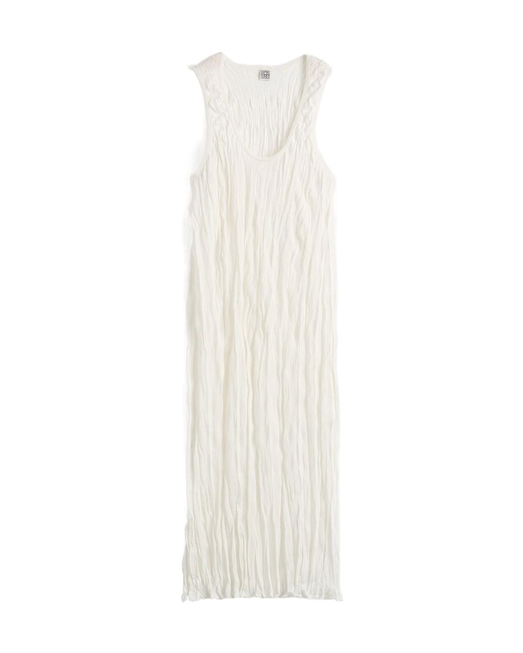 Totême White Totême Crinkled Knit Tank Knitted Dress