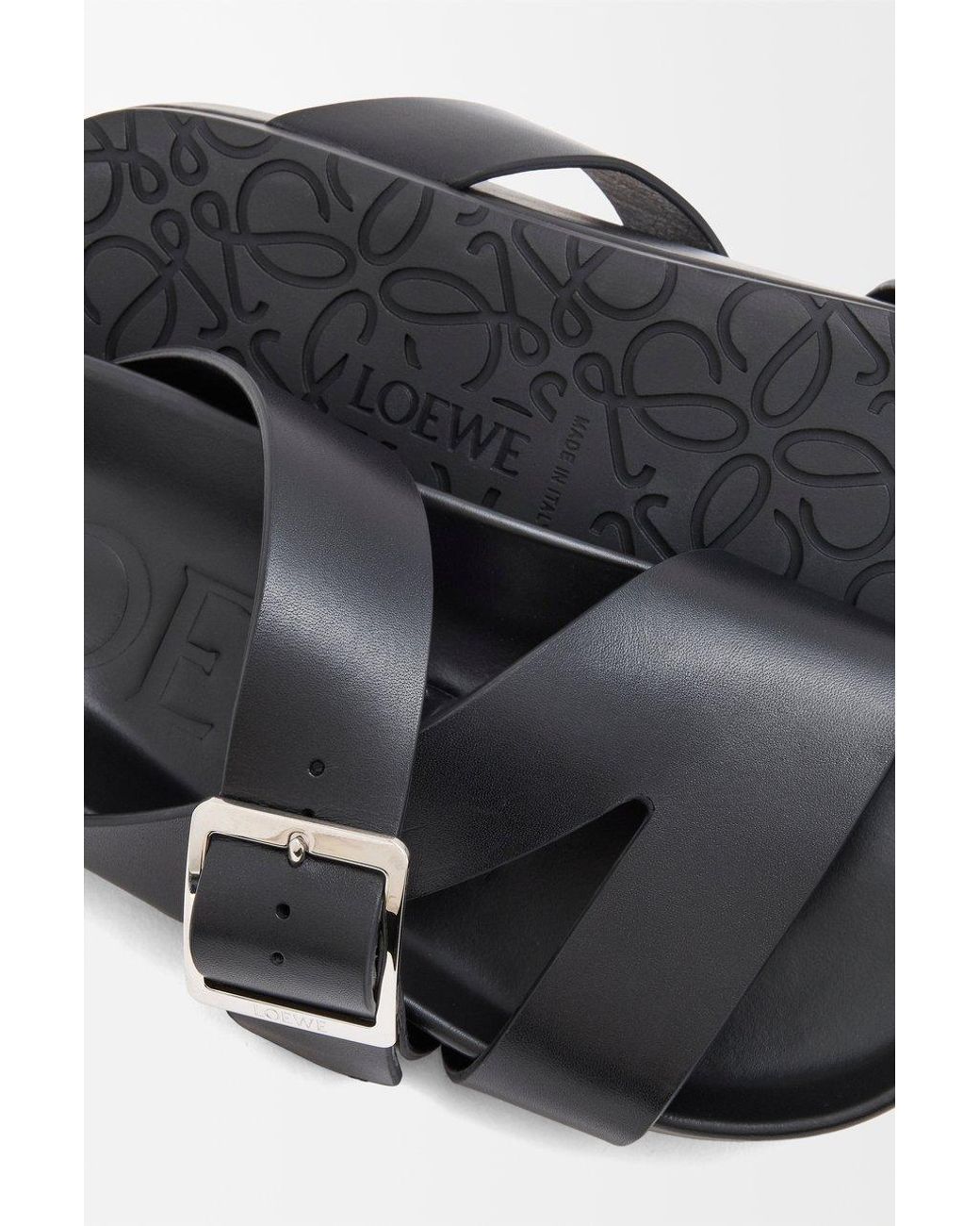 Loewe Black Ease Buckle Slide for men