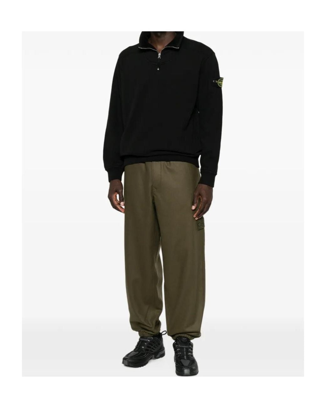 Stone Island Black Half-Zip Sweatshirt for men
