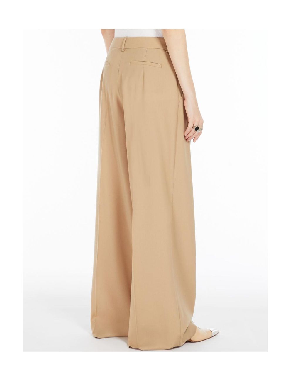 Sportmax Natural Vela Wide Leg Pants