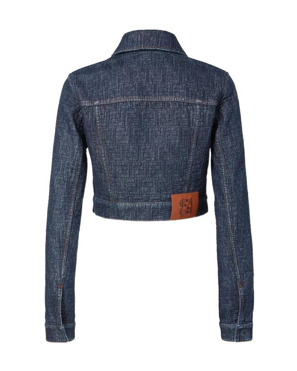 Fendi Blue Logo Patch Denim Jacket