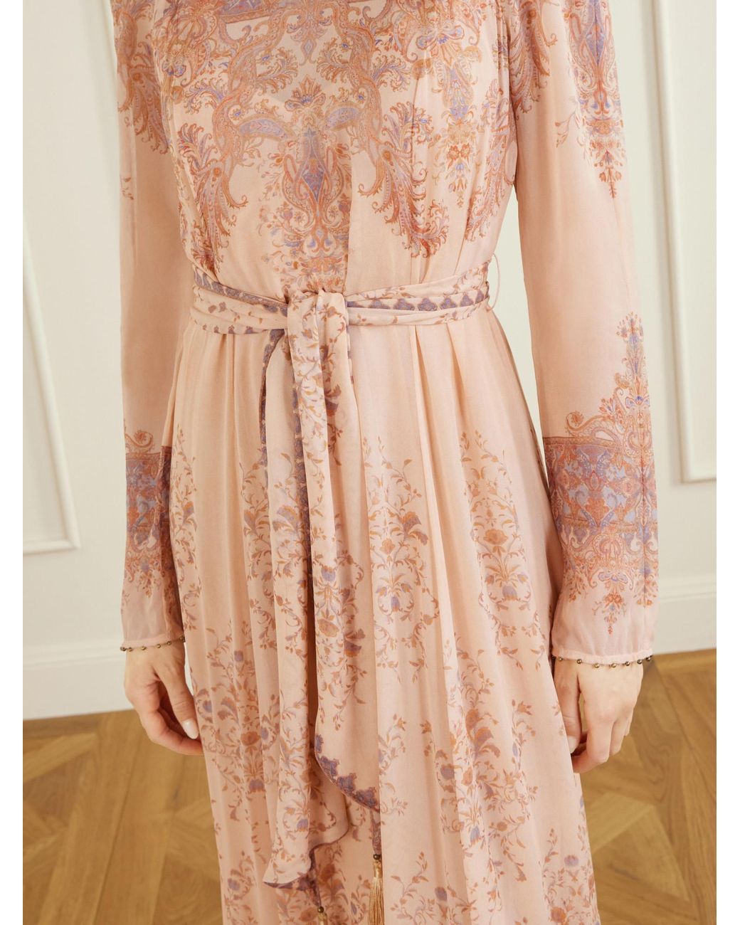 Zimmermann Pink Printed Chiffon Maxi Dress