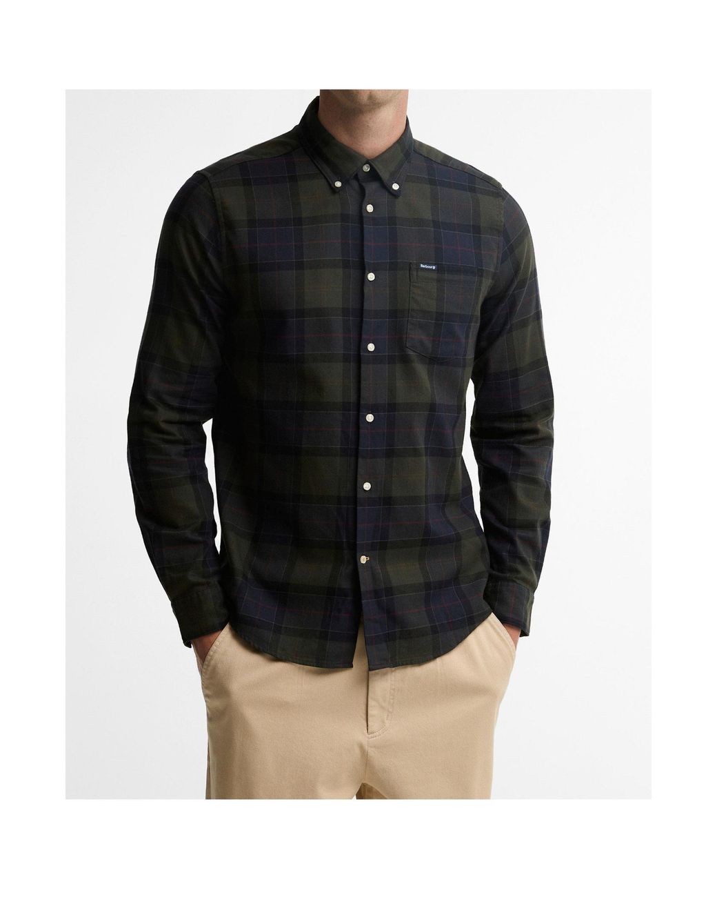 Barbour Blue Buttondown Plaid Long Sleeve Shirt for men