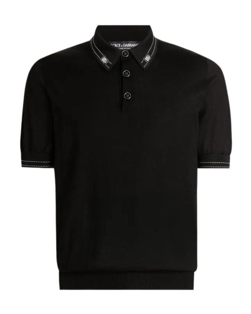 Dolce & Gabbana Black Short-Sleeved Polo Shirt for men
