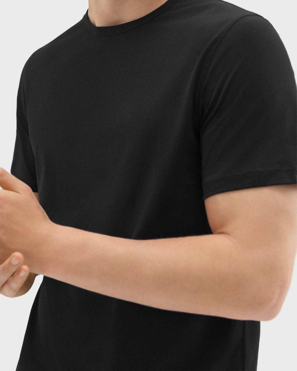 Theory Black Precise Short-Sleeved Crewneck T-Shirt for men