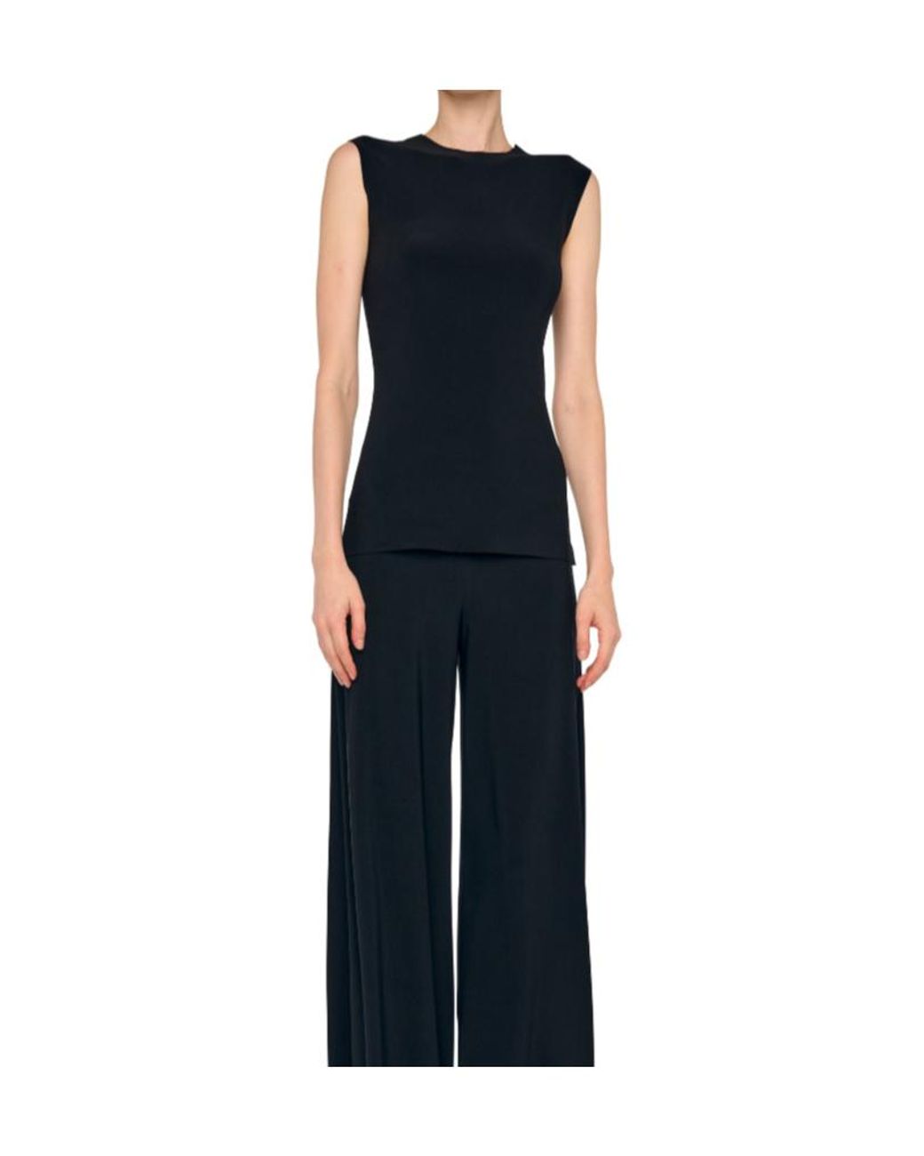 Norma Kamali Blue Sleeveless Crewneck Top