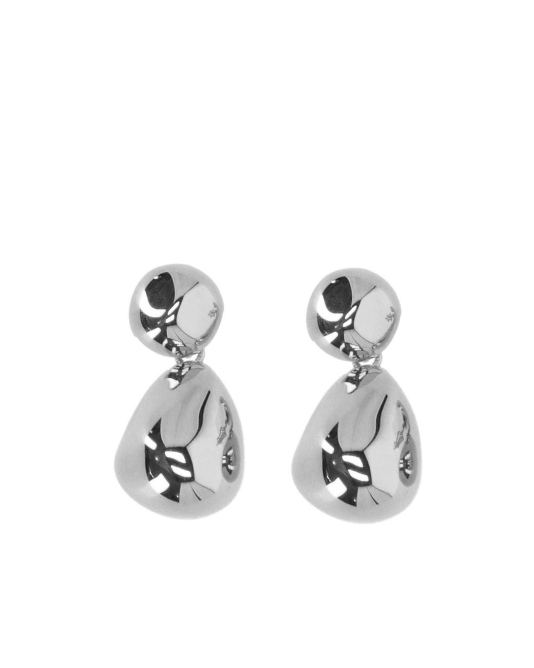 Phoebe Philo White Double Ball Earrings
