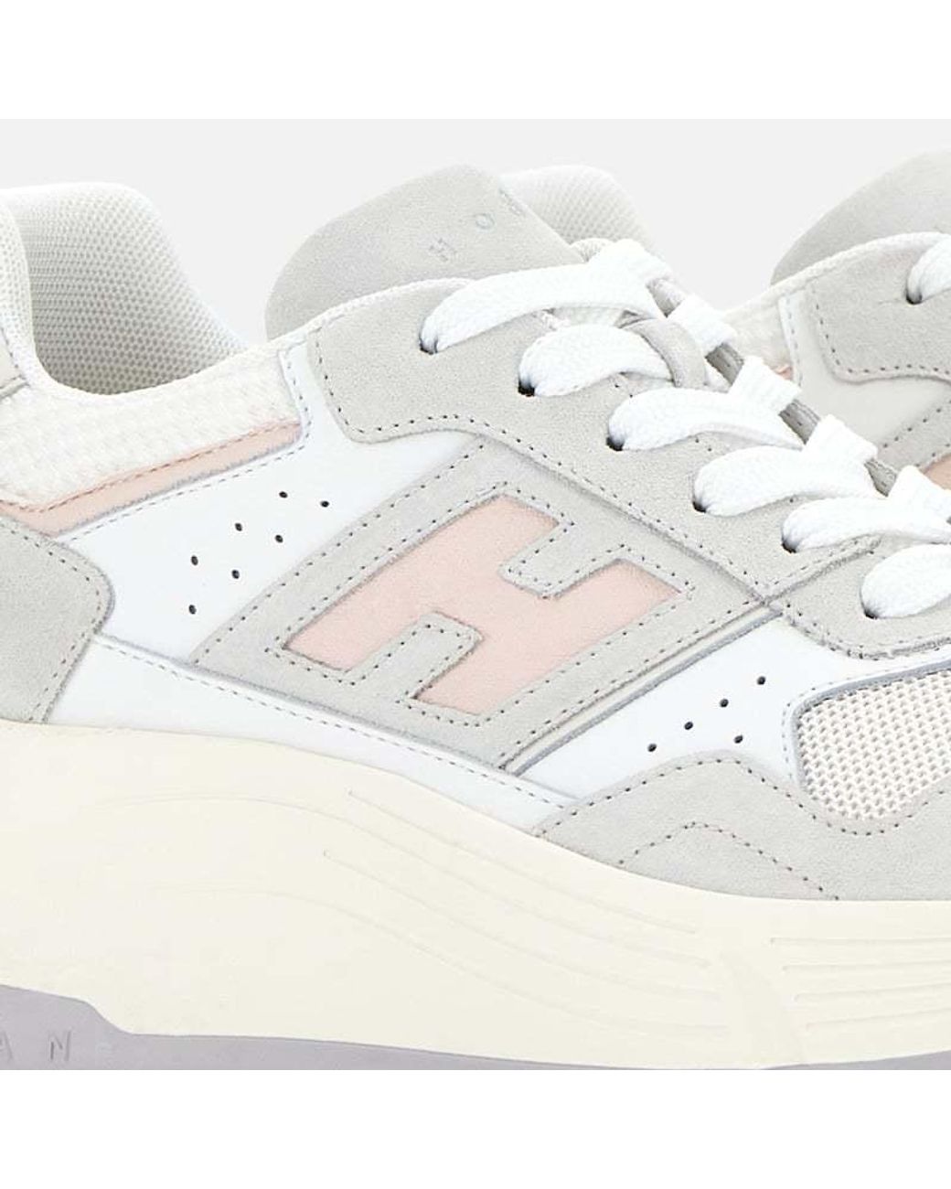 Hogan White Hi-Fi Lace-Up Sneakers