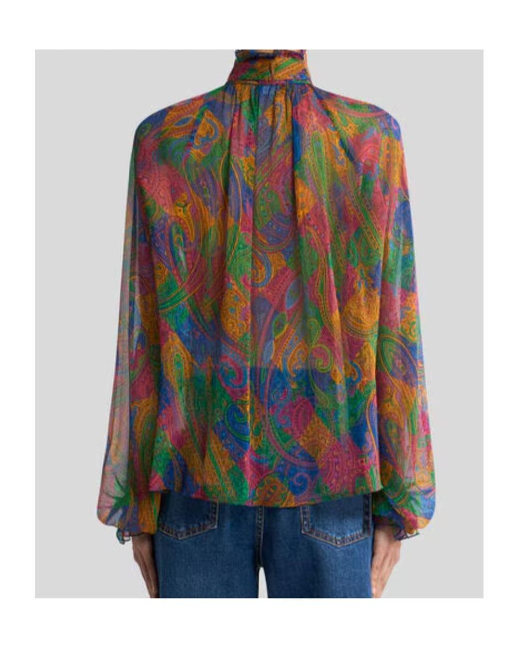 Etro Multicolor Pattern-Printed Ruffled Shirt