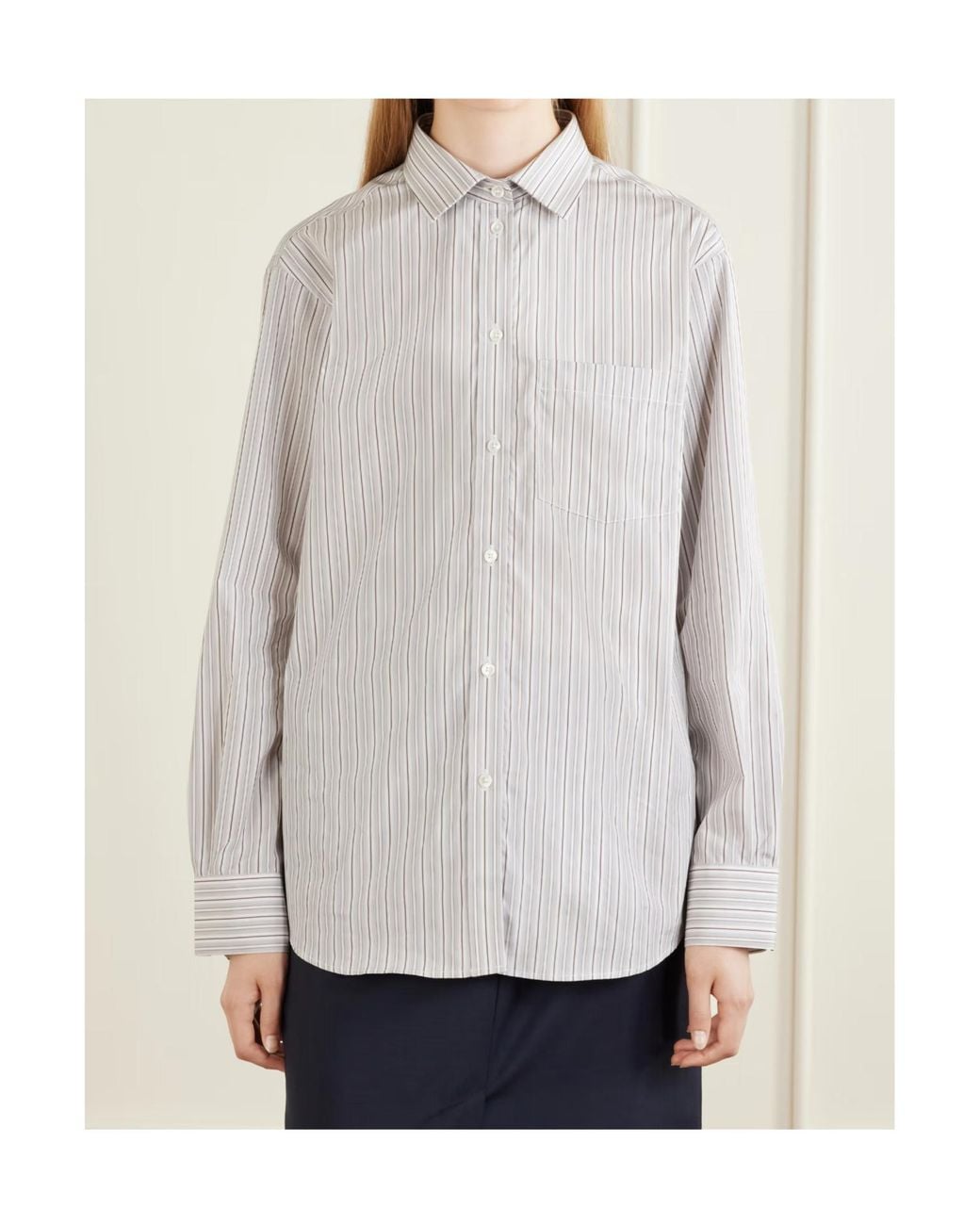 Rohe White Striped Button-Up Shirt