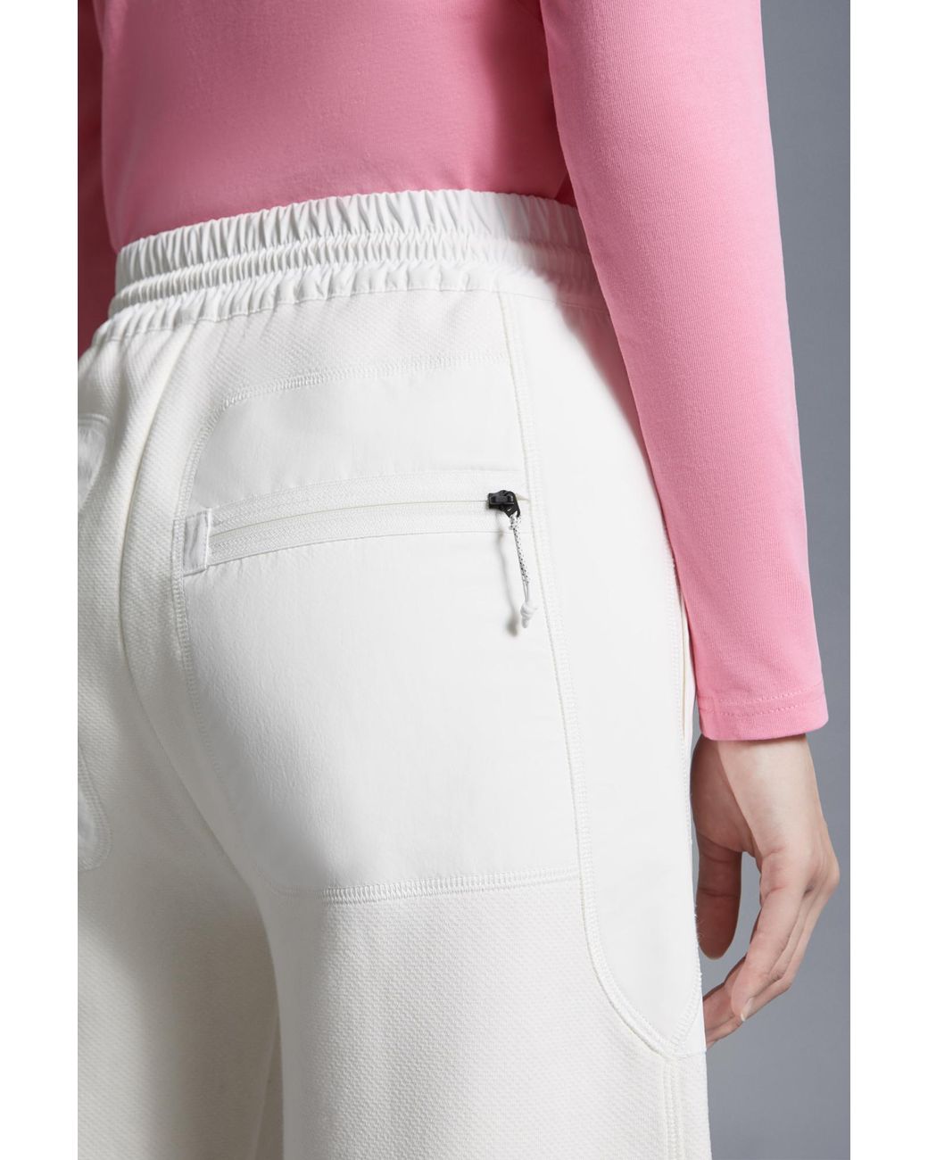 Moncler White Drawstring Panelled Sweatpants