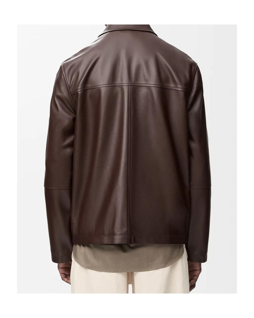 Loewe Brown Anagram Leather Jacket for men