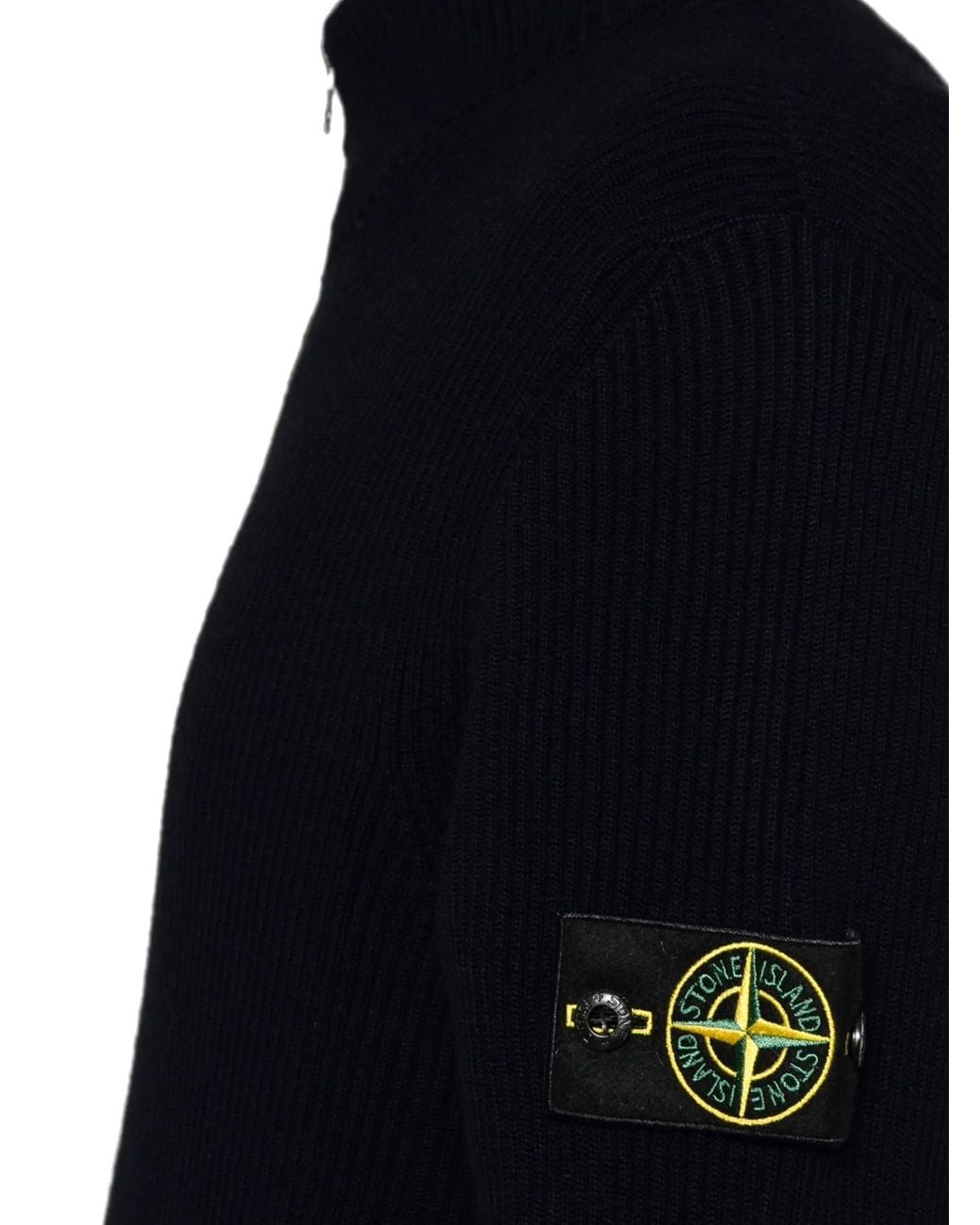 Stone Island Blue Stand-Collar Zip-Up Cardigan for men