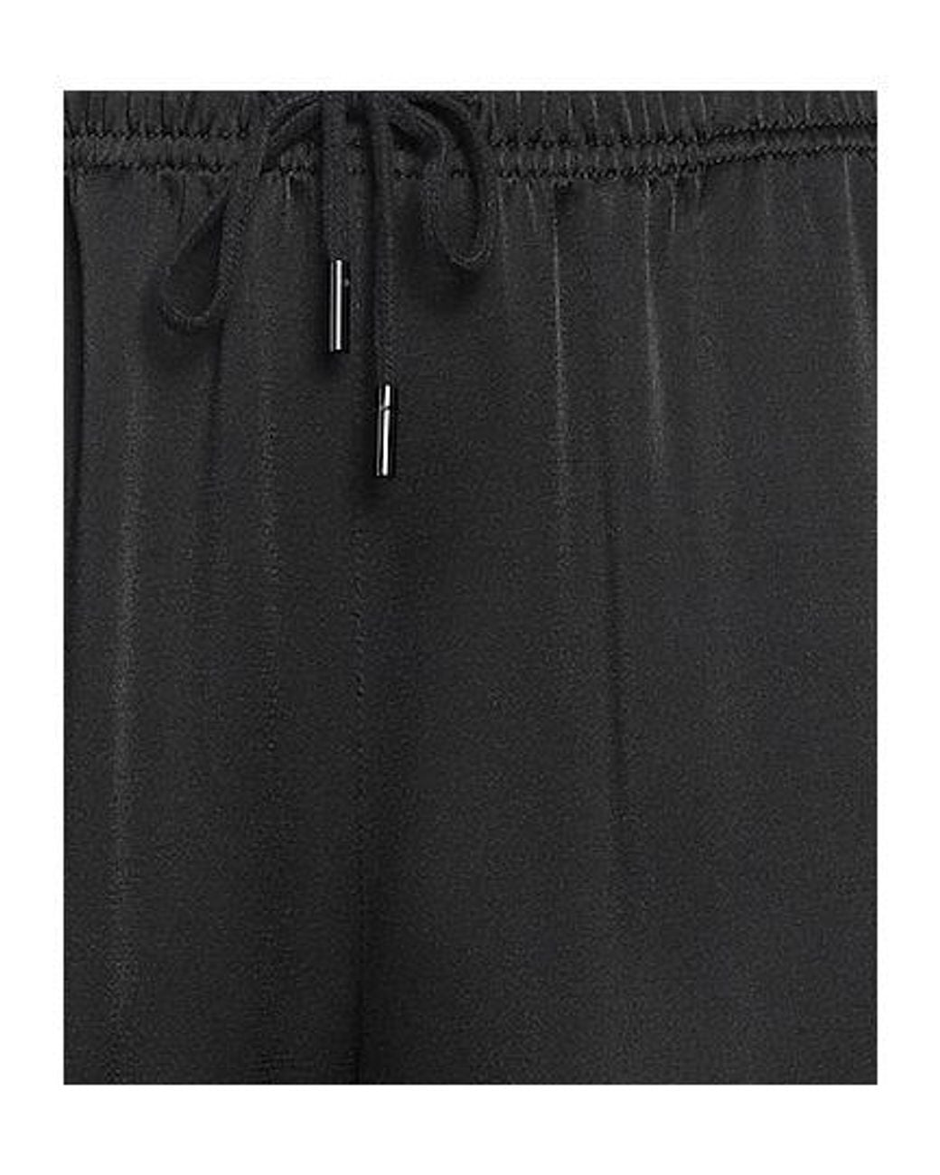 Saint Laurent Black Minimal Satin Trousers